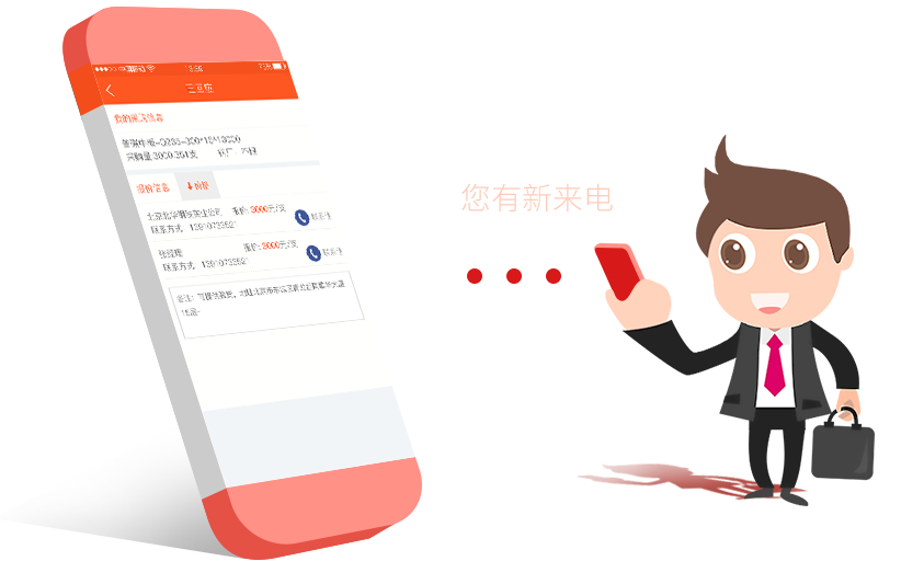 點擊“聯(lián)系他”即可找到給您報價的客戶，形成交易
